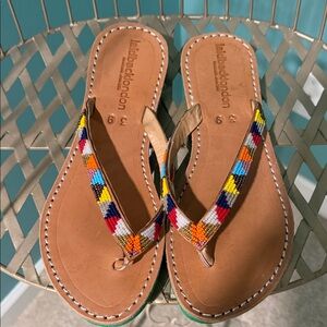 Laidback London Colorful Beaded Sandals